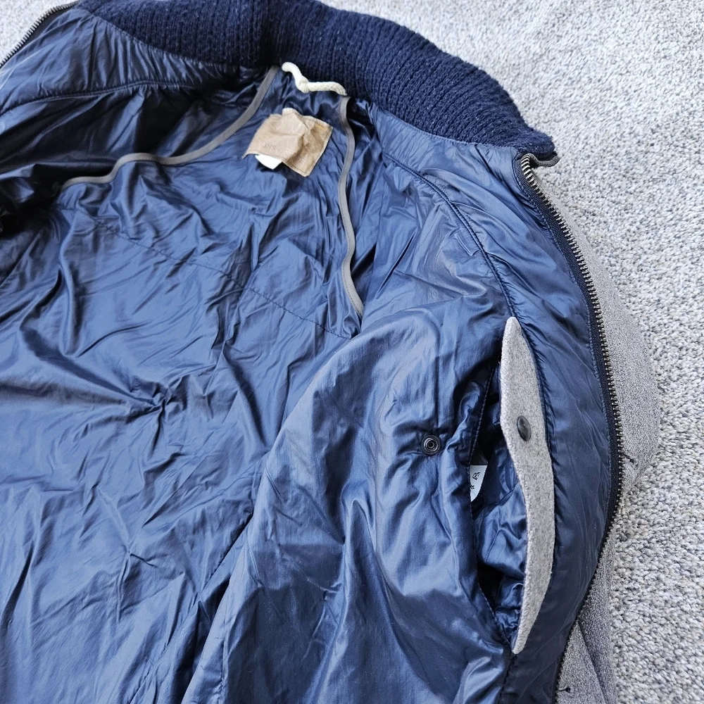 Hugo Boss Orange Wool Field Jacket Heavy Warm Coat Gray Blue Mens Size 42R